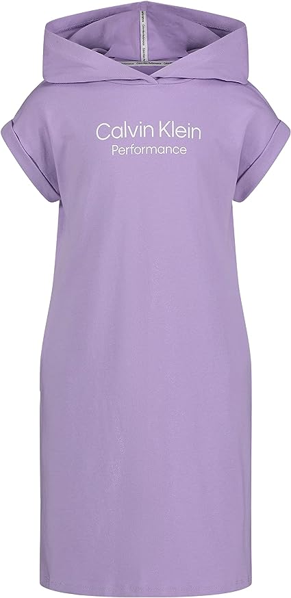 Girls’ One Size Performance Logo Sweatshirt Dress, Fleece Hoodie with Long Or Short Sleeves