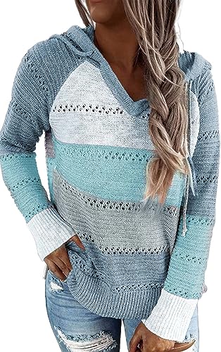 women’s lightweight knit hoodie sweater pullover & zip up sweatshirt tops